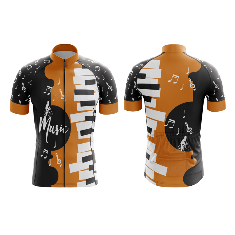 Men's Short Breathable Cycling Jersey With Zipper